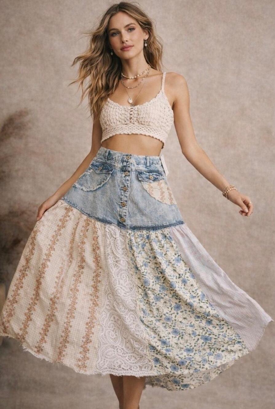 POL Denim Dreamer Maxi Skirt women's size S